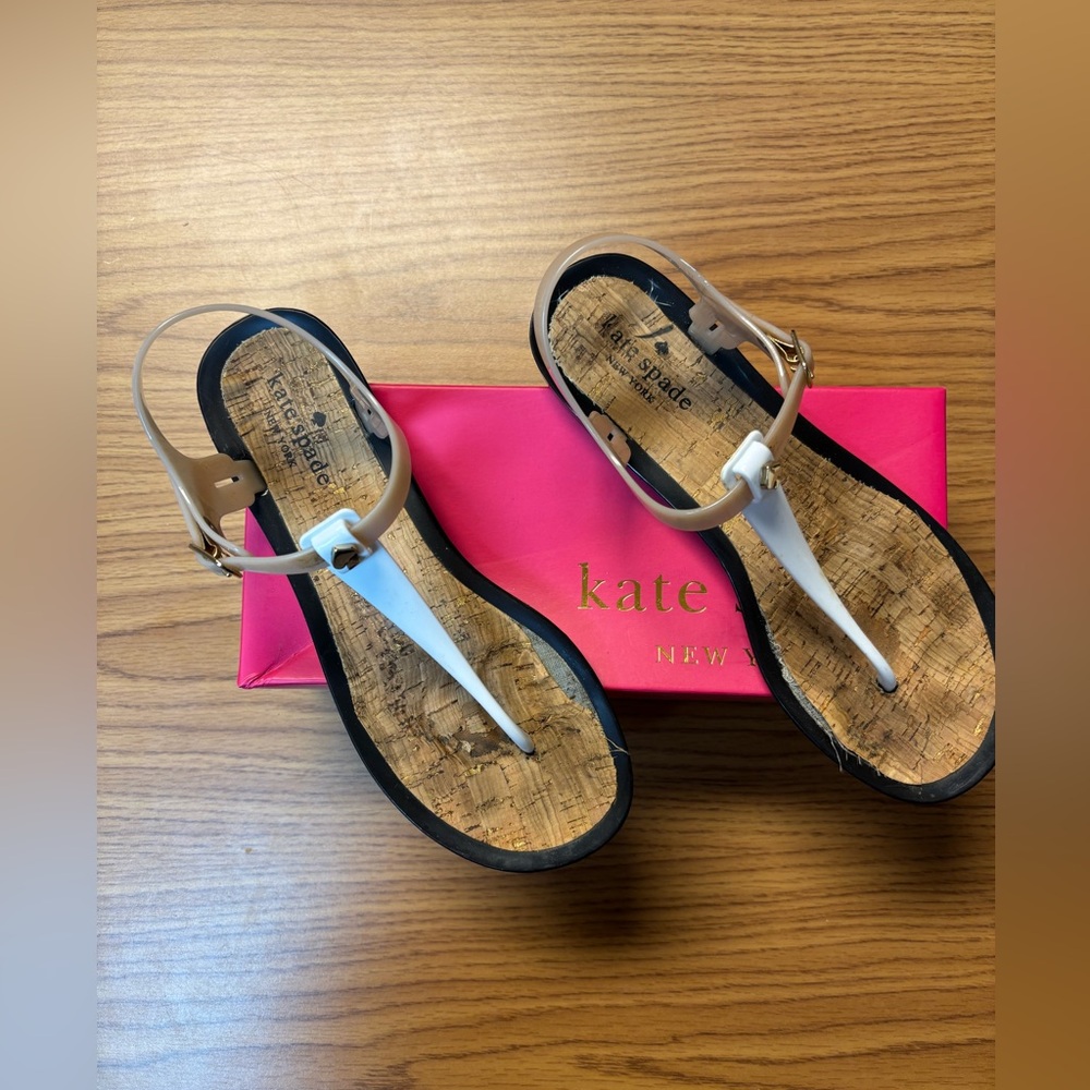 Kate Spade Tan and White Sandals